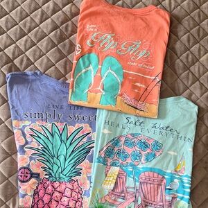 Simply Southern Lot of 3 Shirt Sleeve T-Shirts, Large